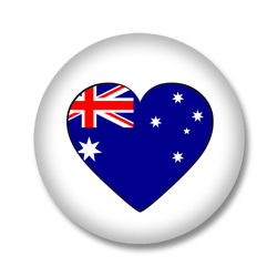 Australien Button — Flagge von Australien in Herzform