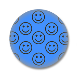 Blauer Smilies Button
