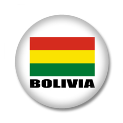 Bolivien Button — Bolivien Flagge auf weißem Hintergrund