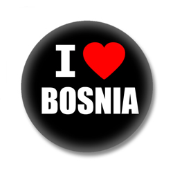 Bosnien Ansteckbutton — I love Bosnia