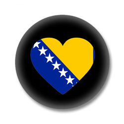 Bosnien und Herzegowina Button - Flagge als Herz