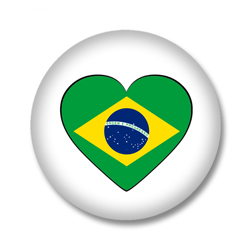 Brasilien Button — Flagge von Brasilien in Herzform