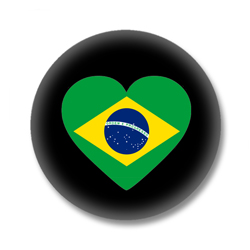 Brasilien Button — Flagge von Brasilien als Herz