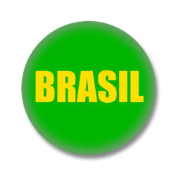 Brasilien Button — Schriftzug Brasil