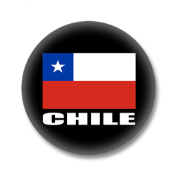 Chile Button — Chilenische Flagge auf schwarzem Hintergrund
