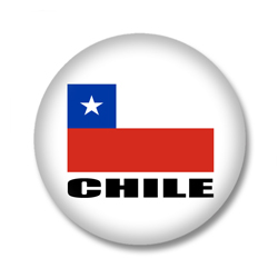Chile Button — Chilenische Flagge auf weißem Hintergrund