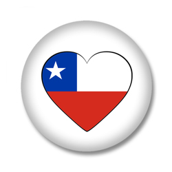 Chile Button — Flagge von Chile in Herzform