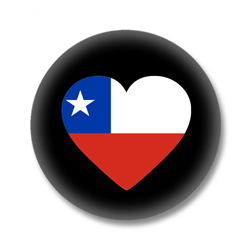 Chile Button — Flagge von Chile als Herz