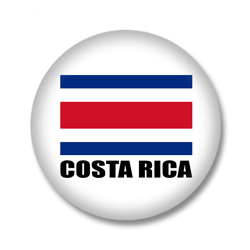 Costa Rica Button — Costa Rica Flagge auf weißem Hintergrund