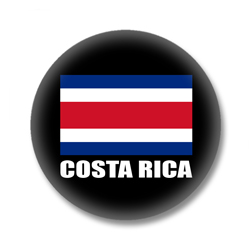 Costa Rica Button — Costa Rica Flagge auf schwarzem Hintergrund
