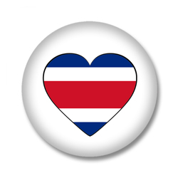 Costa Rica Button — Flagge von Costa Rica in Herzform