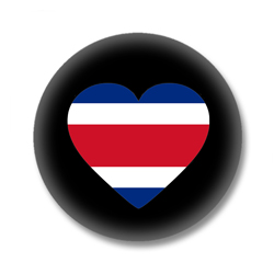 Costa Rica Button — Flagge von Costa Rica als Herz