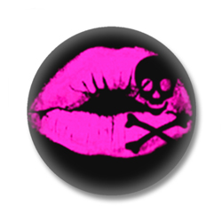 Button im Emo Style | Lips and Skull