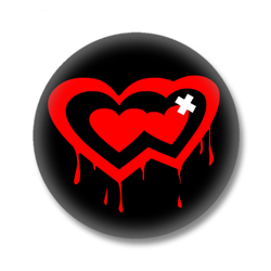 Button im Emo Style | 2 Herzen