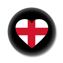 England Button - Flagge als Herz