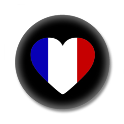 Frankreich Button - Flagge als Herz