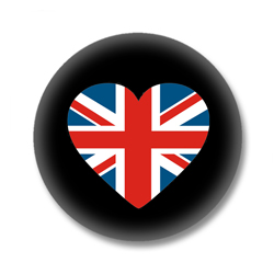 Großbritannien Button - Flagge als Herz