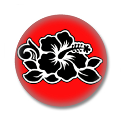 Hibiskus Button Badge / Ansteckbutton