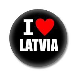 Lettland Ansteckbutton - I Love Latvia