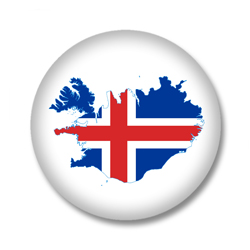 Island Flagge Button