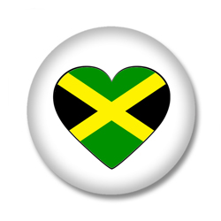 Jamaika Button — Flagge von Jamaika in Herzform