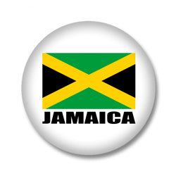 Jamaika Button — Jamaika Flagge auf weißem Hintergrund