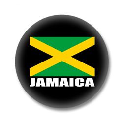 Jamaika Button — Jamaika Flagge auf schwarzem Hintergrund