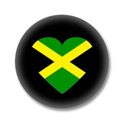 Jamaika Button — Flagge von Jamaika als Herz