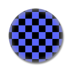 Blau Schwarz karierter Button Badge / Ansteckbutton