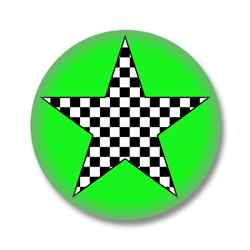 Karierter Stern Button Badge / Ansteckbutton - Grün