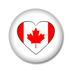 Kanada Button — Flagge von Kanada in Herzform