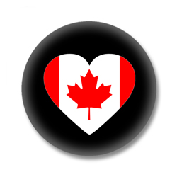 Kanada Button — Flagge von Kanada als Herz