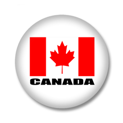 Kanada Button — Kanadische Flagge auf weißem Hintergrund