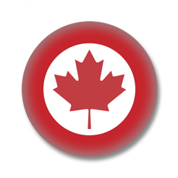 Kanada Button — Kanadische Konkarde Rot-Weiß