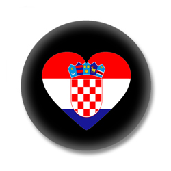 Kroatien Button - Flagge als Herz