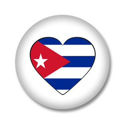 Kuba Button — Flagge von Kuba in Herzform