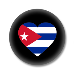 Kuba Button — Flagge von Kuba als Herz