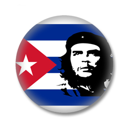 Kuba Button — Kubanische Flagge mit Che Guevara