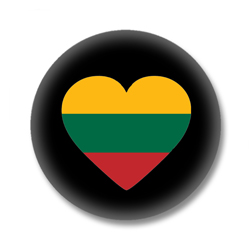 Litauen Button - Flagge als Herz