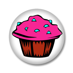 Pink Muffin Button Badge / Kitsch Kawaii Ansteckbutton