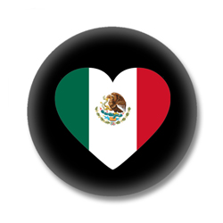 Mexiko Button — Flagge von Mexiko als Herz