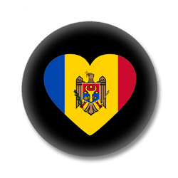 Moldawien Button - Flagge als Herz