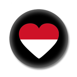 Monaco Button - Flagge als Herz