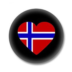 Norwegen Button - Flagge als Herz