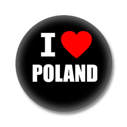 Polen Ansteckbutton — I love Poland