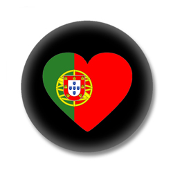 Portugal Button - Flagge als Herz