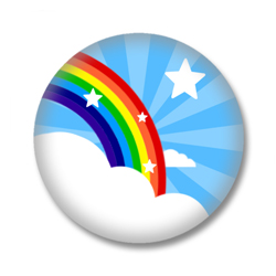 Regenbogen Button Badge / Kitsch Kawaii Ansteckbutton
