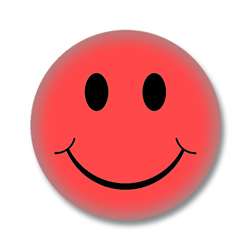 Roter Smilie Button