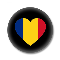 Rumänien Button - Flagge als Herz