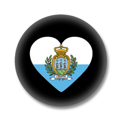 San Marino Button - Flagge als Herz